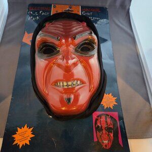 Halloween Costume Bundle – Inflatable Dinosaur + Horror Mask + 70’s Wig